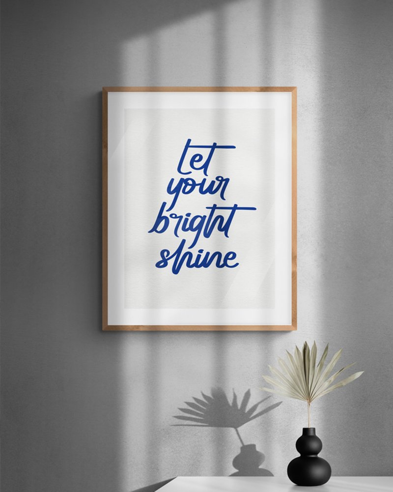 Christmas Gift WrappingPosters,  art prints, inspirational quotes, Let your brig - 海報/掛畫/掛布 - 紙 藍色