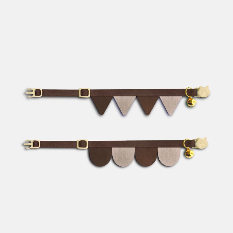簡約手工定制貓項圈 Portobello Safety Breakaway Cat Collar - 項圈/牽繩 - 棉．麻 咖啡色