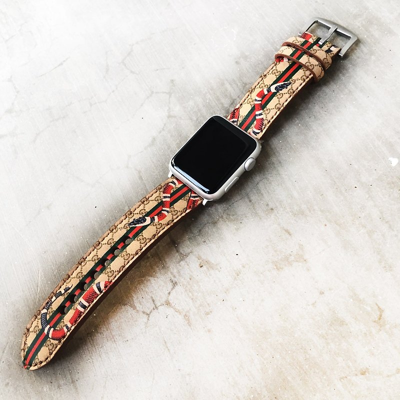 Apple watch leather strap - 腕時計ベルト - 革 ブラウン