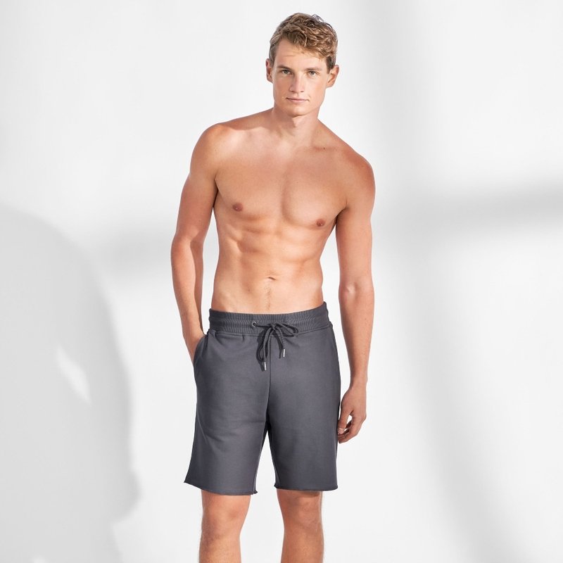 Bread & Boxers Lounge Short Men's Pure Organic Cotton Shorts - Steel Gray - Men's Shorts - Cotton & Hemp Gray