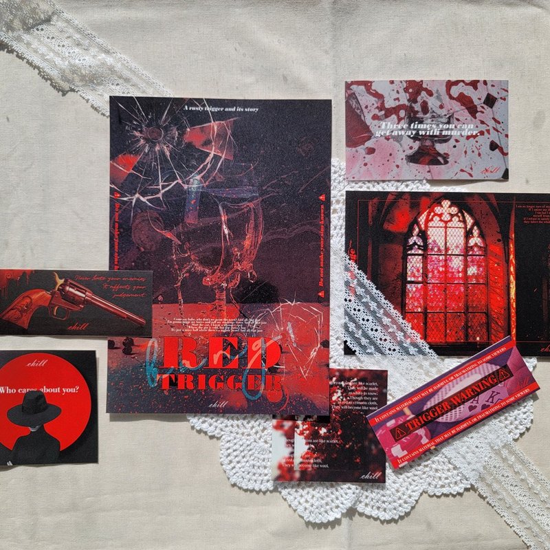 Red Trigger Mini Poster Set - 海報/掛畫/掛布 - 紙 紅色