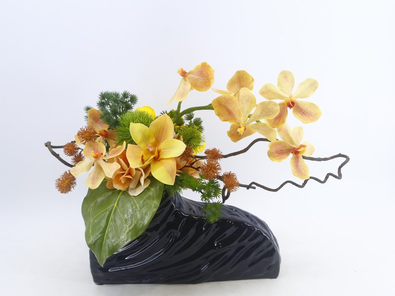 詩意禮讚橘萬代蘭花禮 免運專人配送限雙北市 其餘地區需補運費 - 盆栽/植栽 - 其他材質 橘色