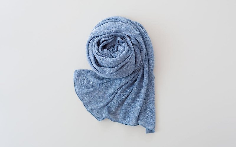 Linen knit stall light blue - Scarves - Cotton & Hemp Blue