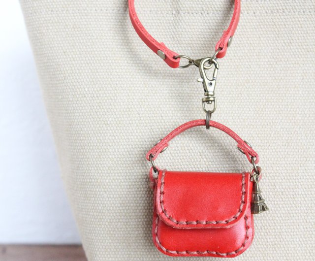 トゥティエ　ミニチュアバッグチャーム　レザー バッグにつけるミニチャーム👜🤍 きゃわいすぎる