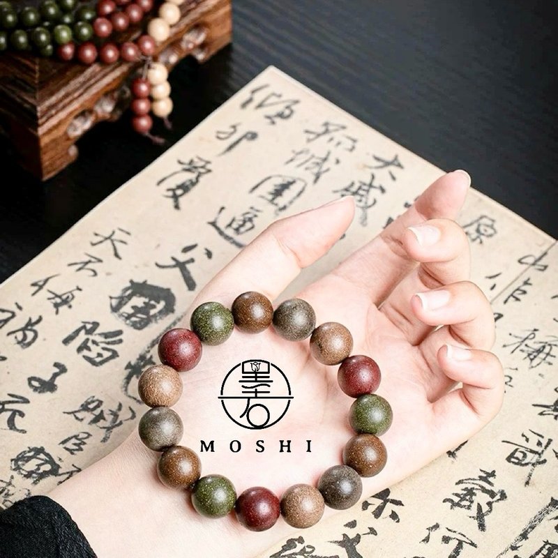 12mm五行中藥合香珠手鍊/開運招財/療癒/母親節禮物/送禮 - 手鍊/手環 - 植物．花 多色