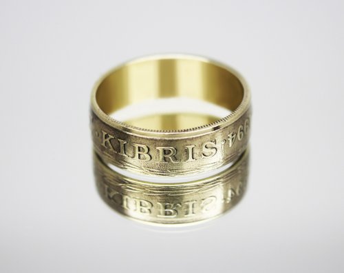 CoinsRingsUkraine Cyprus Coin Ring 10 cents 1991-2004 coin rings for men coin rings for women