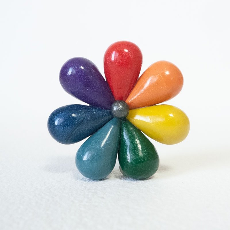 Nanairo plus 7colors flower brooch - Brooches - Plastic Multicolor