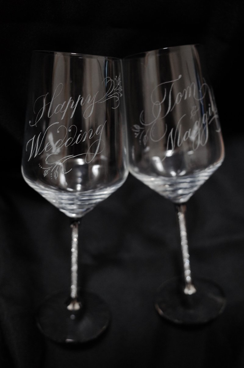 Pensoul 全人手雕刻香檳杯紅酒杯 - 酒杯/酒器 - 玻璃 