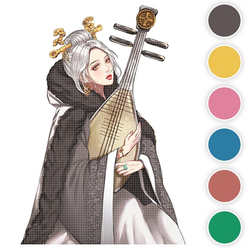 Wangsogun (6colors) 34 (honne market) person sticker girl sticker blackraccoon - 貼紙 - 紙 