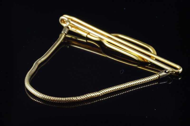 [C'est Cufflinks] FORSTNER vintage chain tie clip - Cuff Links - Other Metals Gold