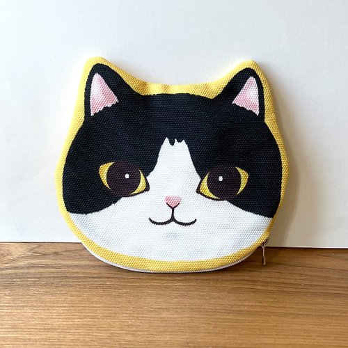Meow Meom原創黑白貓貓頭化妝袋小物包零錢包