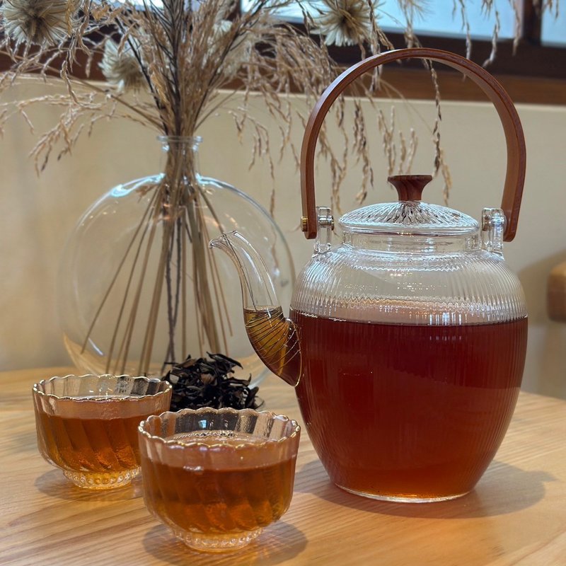 釅韻逸品【悠然愜意木柄玻璃壺】(現貨+預購) - 茶壺/茶杯/茶具 - 玻璃 透明