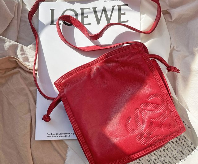 LOEWE□ロエベ ショルダーバッグ ハンドバッグ□ダークレッド ...