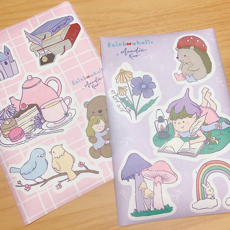 Rainbowholic x Mandie Kuo Fairytale Sticker Set (A5 size, 2 designs)