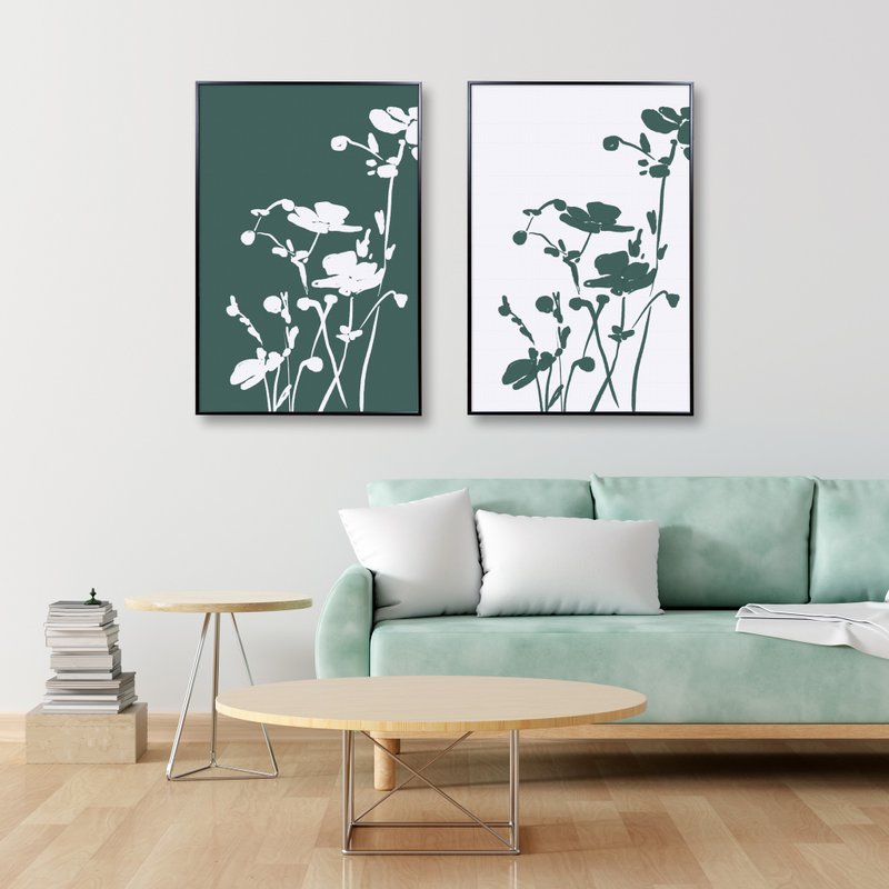 Flower Shadow/Flower Silhouette Style Hanging Painting Unframed Painting Decoration Painting House Gift Birthday Gift - โปสเตอร์ - วัสดุอื่นๆ 