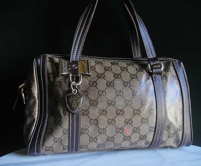 OLD-TIME] Early second-hand old bags Italian-made GUCCI Boston bag