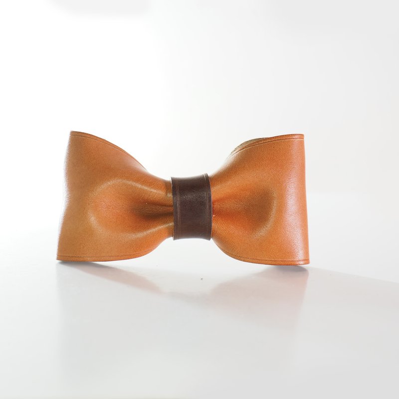 Leather Bowtie - Rust - Bow Ties & Ascots - Genuine Leather Orange