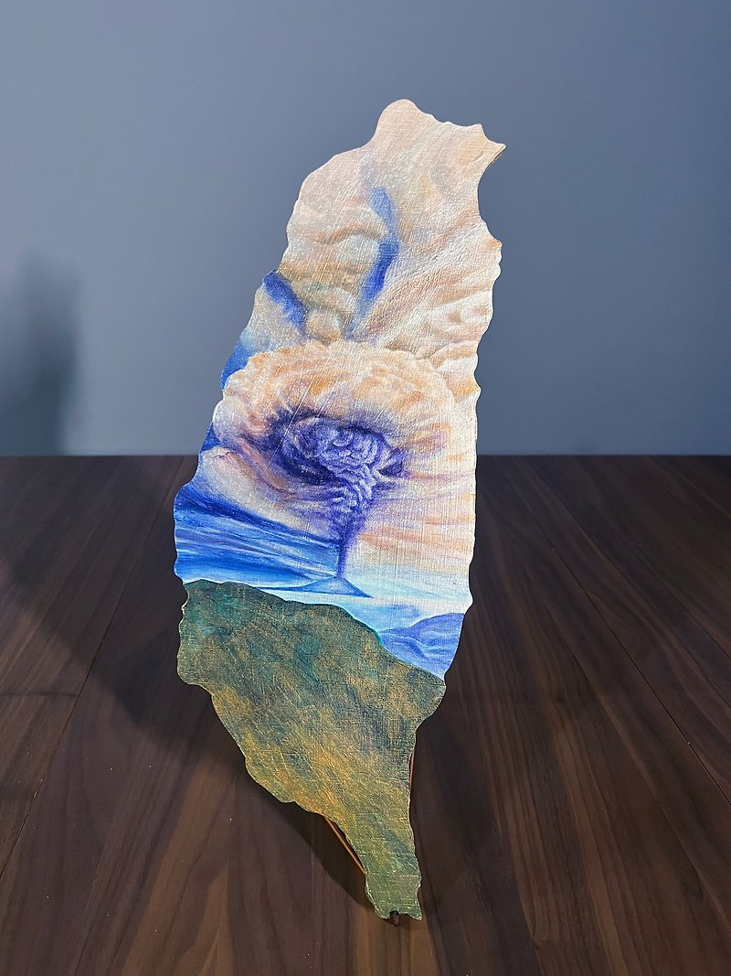 Taiwan Island Series Acrylic Painting-Purple burst - Items for Display - Wood Blue