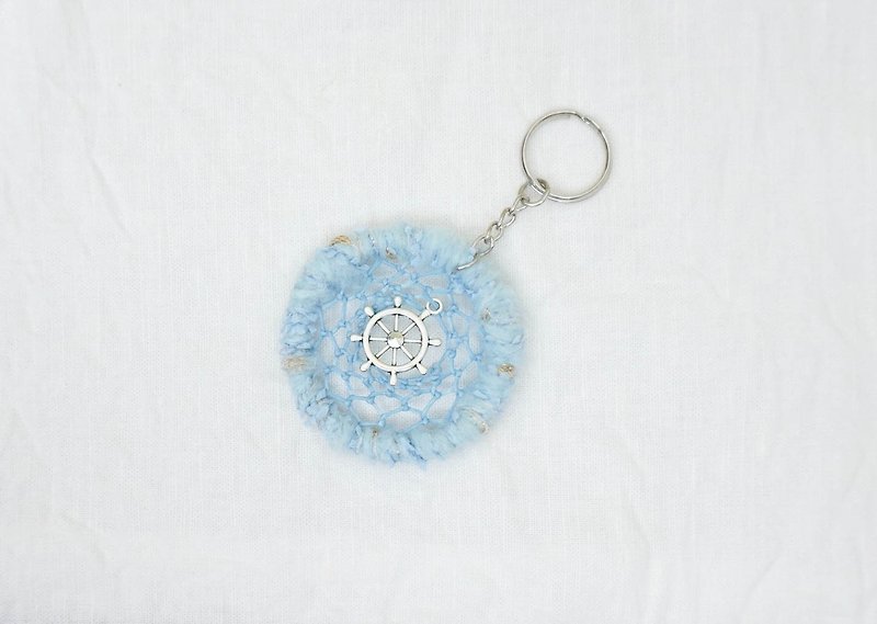 Hand - caught dream net key ring - Keychains - Paper Blue