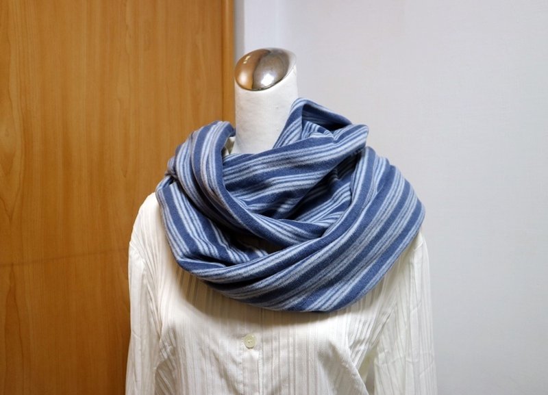 Striped scarf, neck cover, multiple styles to keep warm, suitable for both men and women - ผ้าพันคอถัก - วัสดุอื่นๆ 