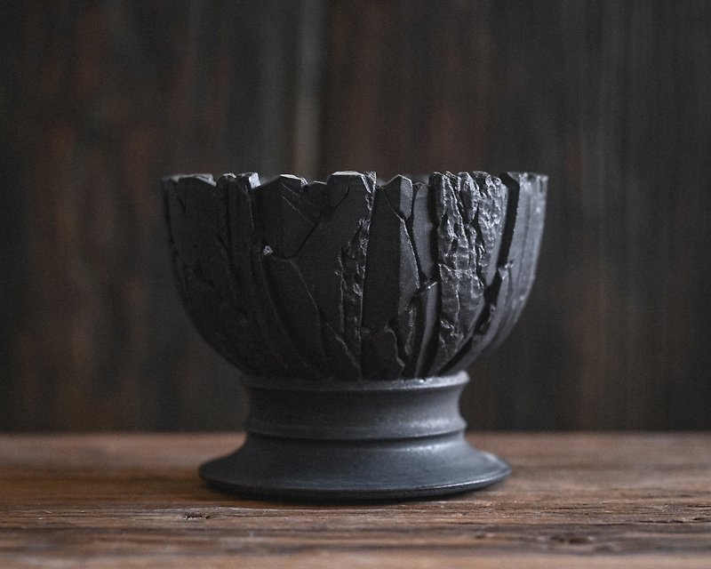 植木鉢  塊根植物 龍舌蘭 Pots Caudex 層岩 聖杯 - 植物/盆栽/盆景 - 陶 黑色