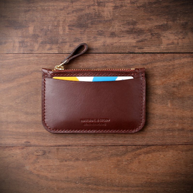[NS handmade leather goods] zip coin purse, gift (Vicky wu custom) - กระเป๋าใส่เหรียญ - หนังแท้ 