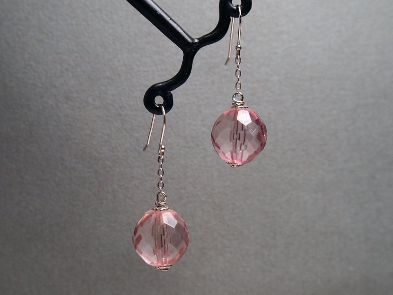 #GE515 Murano Glass Beads Earring - Earrings & Clip-ons - Glass Pink