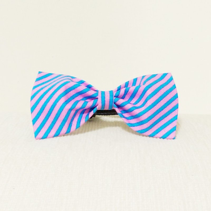 Ella Wang Design Bowtie pet cats and dogs bow tie striped gentleman - Collars & Leashes - Other Materials Pink