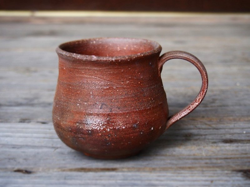 Bizen coffee cup (large) Rokuro e c 7 - 0 10 - Mugs - Pottery Brown