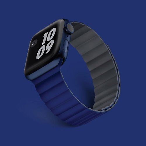 Viva Madrid 港澳總代理 Cosmo 雙面磁吸錶帶 for 45/44/42mm Apple Watch - 藍 + 灰