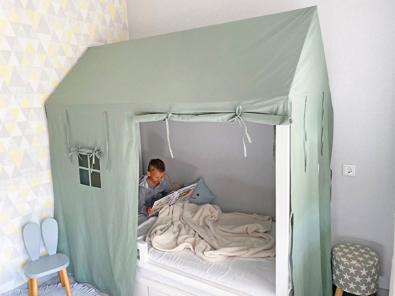 CANOPY for Montessori bed, canopy bed, montessori house,bed canopy, children - Kids' Furniture - Cotton & Hemp 
