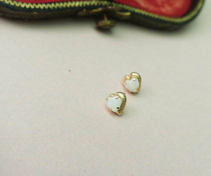 American Antique Opal Mini Love Pin Earrings