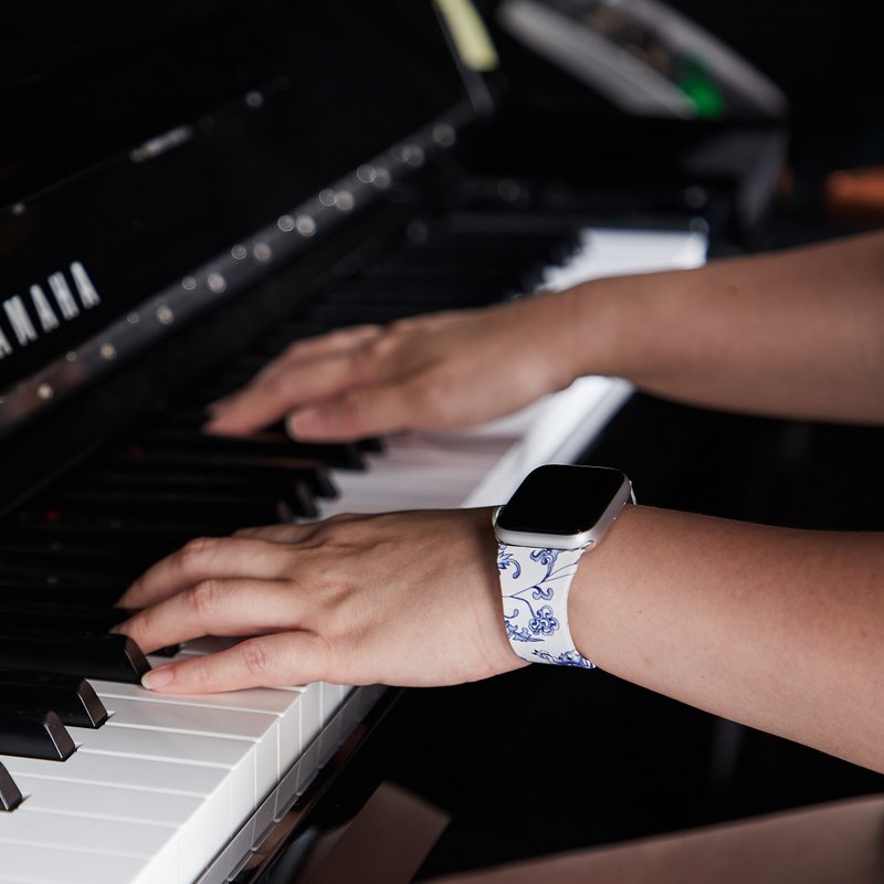 【Stylish Accessories】SOULITE Apple Watch Blue White Porcelain - Bracelets - Stainless Steel 