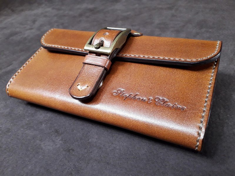 植鞣牛皮 手作腰包式手機袋 活動式腰帶 可客製印英文字母 - 其他 - 真皮 多色