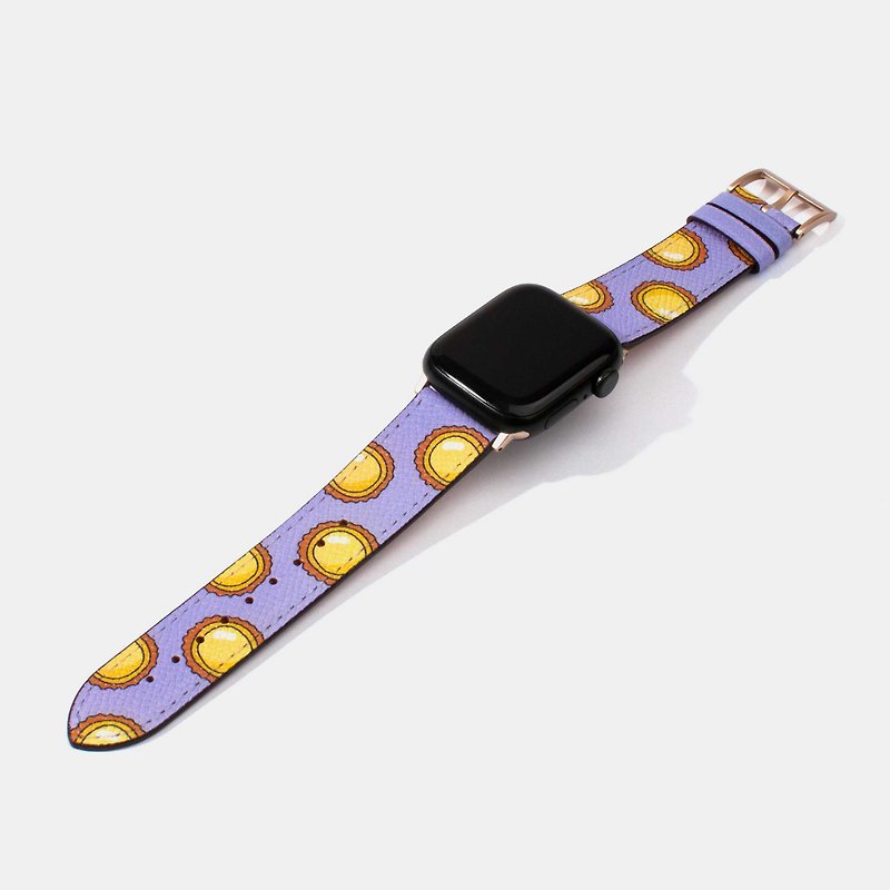 Egg Tart | Apple Watch Strap 1/2/3/4/5/6/7/8 SE and Ultra - Watchbands - Genuine Leather Silver
