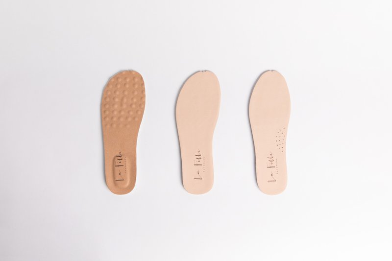 Leather sweat-absorbent comfortable soft insole - รองเท้าลำลองผู้หญิง - หนังแท้ สีกากี