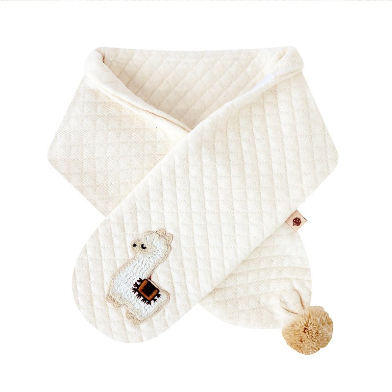 【SISSO有機棉】小小羊駝空氣棉寶寶圍巾 - 其他 - 棉．麻 白色