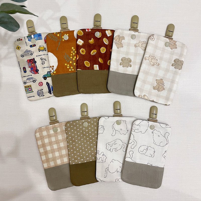 [Ready stock] Detachable handkerchief holder, long version, kindergarten, handmade - ผ้ากันเปื้อน - ผ้าฝ้าย/ผ้าลินิน สีกากี