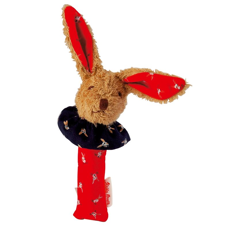 德國百年品牌Käthe Kruse Bunny小紅兔手搖鈴 - 嬰幼兒玩具/毛公仔 - 棉．麻 紅色