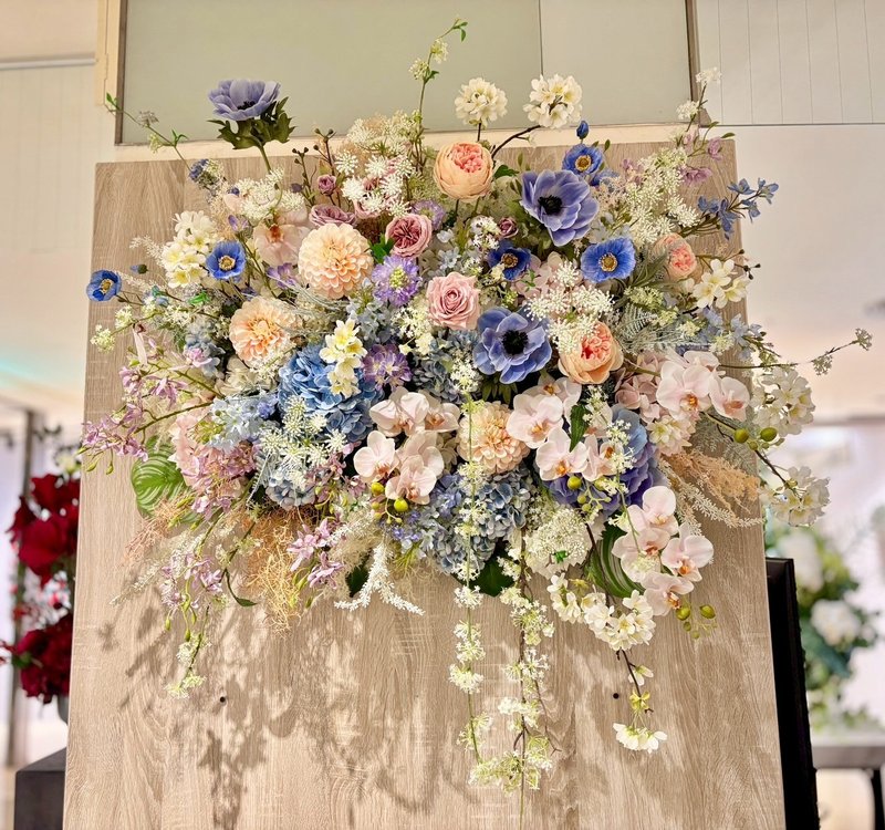 法式香頌花藝裝置壁飾 免運專人配送限雙北市 其餘地區需補運費 - 盆栽/植栽 - 其他材質 粉紅色