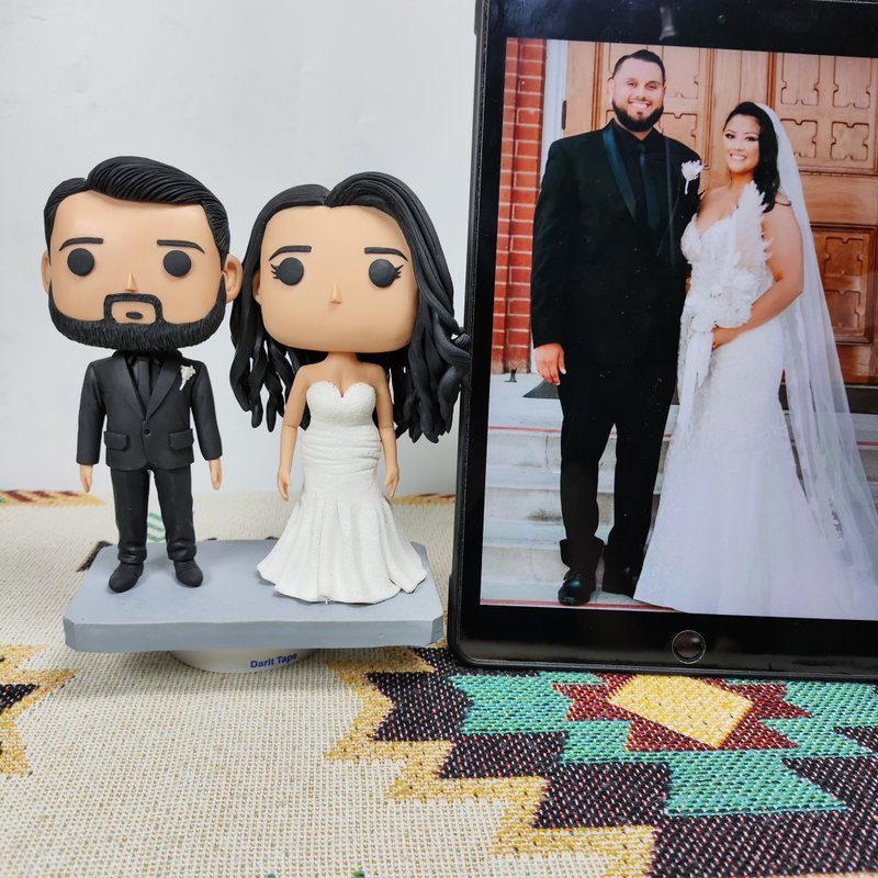 客製化3D人像公仔 訂製手工Funko Pop情侶父母夫妻結婚週年禮物 - 公仔/玩偶 - 黏土 多色