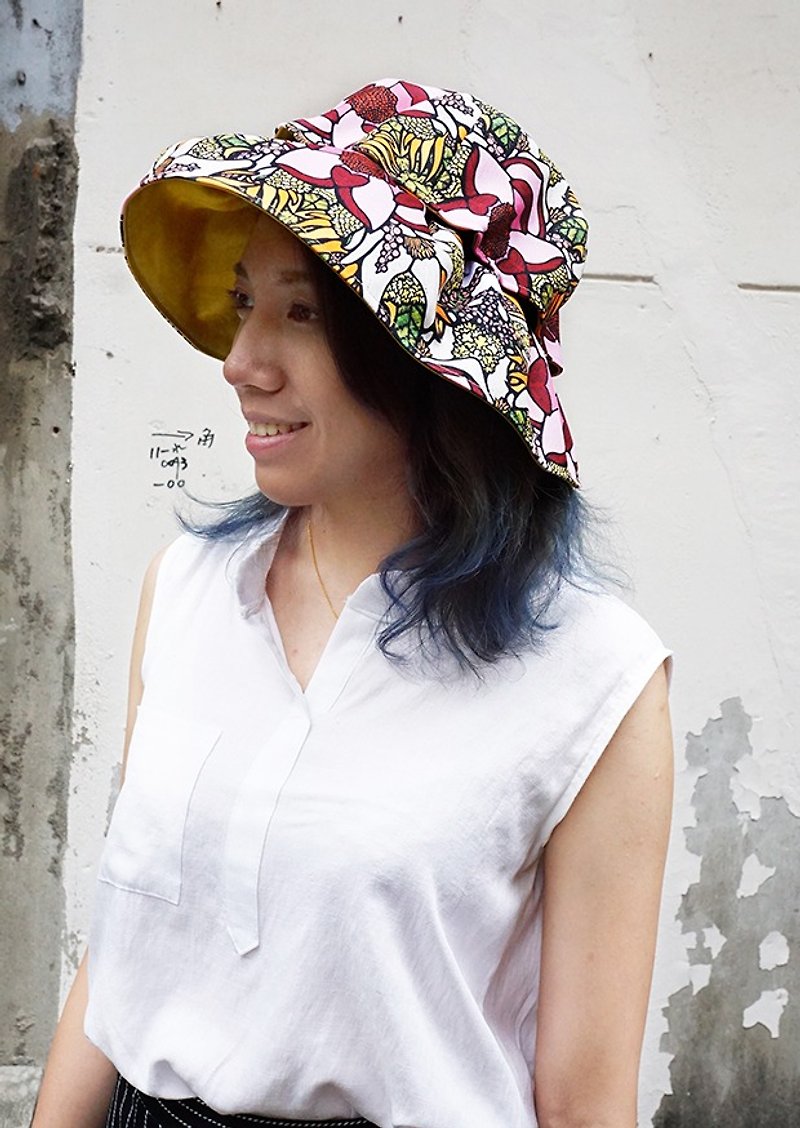 Indene Yin Taiwan - pretty girl hat - Hakka streaky - Hats & Caps - Other Materials Khaki