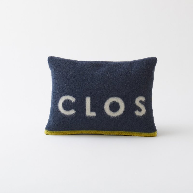 Mini Cushion Jacquard Woven Close Your Eyes Wool Blanket Blanket Simple Navy Modern Men's Interior - Pillows & Cushions - Wool Blue