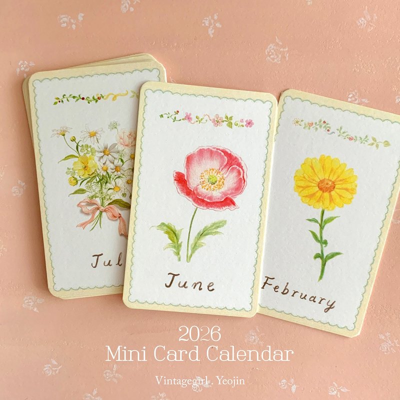 2026 迷你卡片月曆 - 日曆/月曆/年曆 - 紙 多色