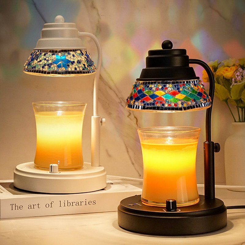 [Les nez scented nose] Colorful scented Wax lamp (Turkish style handmade glass - Candles & Candle Holders - Other Materials Black