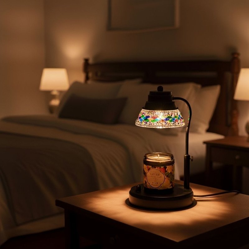 【Les nez 香鼻子】七彩香氛融蠟燈 (土耳其風手工玻璃 - 蠟燭/燭台 - 其他材質 黑色