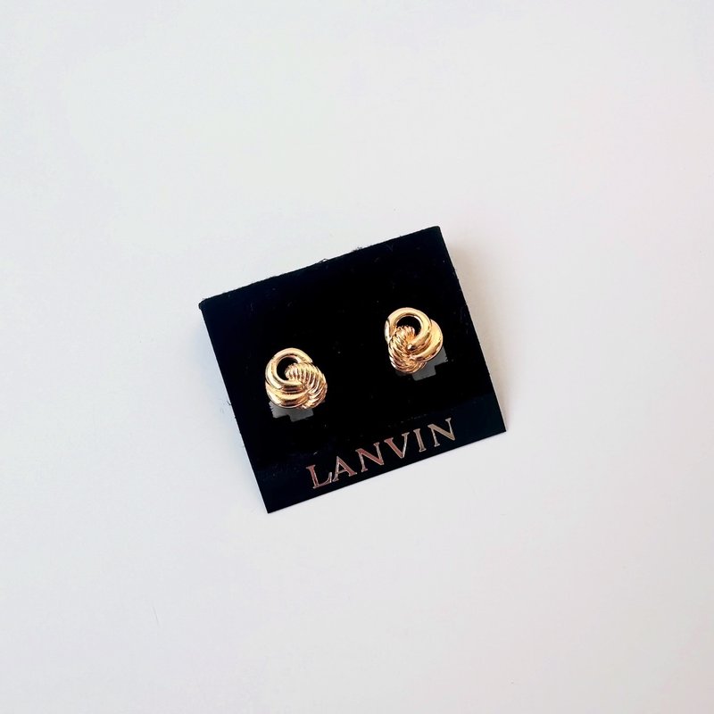 Old Bones LANVIN gold Clip-On C52 vintage - Earrings & Clip-ons - Other Metals 