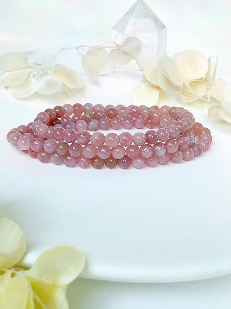 Taro fragrant purple horse powder bracelet||Pink crystal/Madagascar pink crystal - สร้อยข้อมือ - คริสตัล สึชมพู