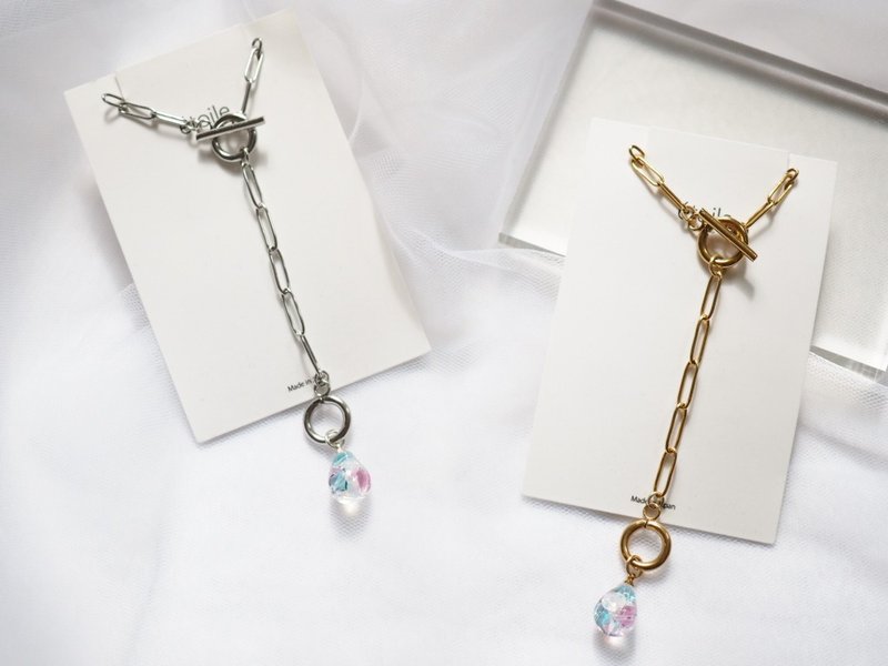 Swarovski 水滴造型項鍊 SDN-10 - 項鍊 - 樹脂 粉紅色