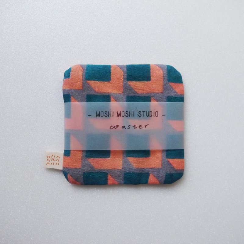 moshimoshi 杯墊 | 鮭魚方塊 - 餐桌布/桌巾/餐墊 - 棉．麻 